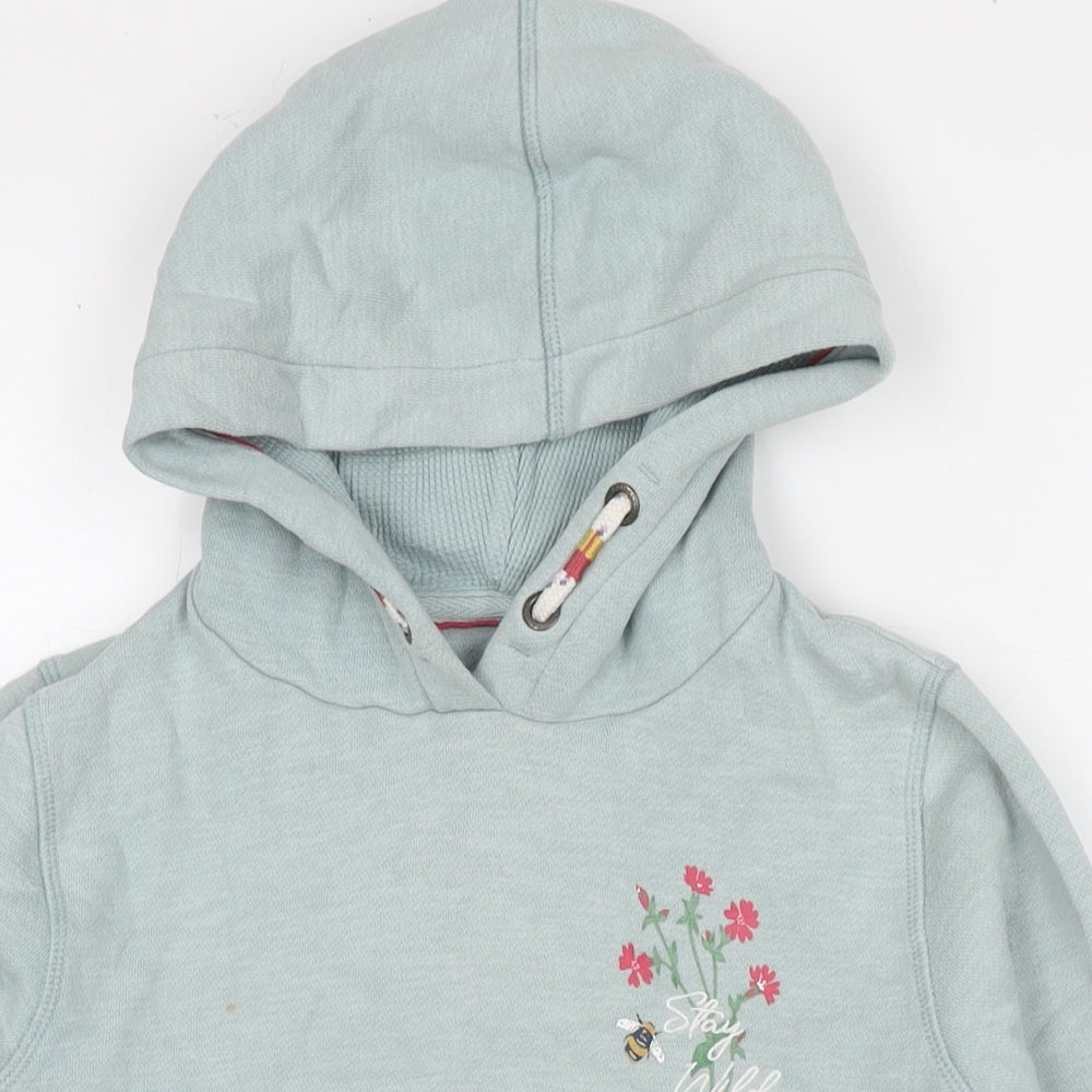 Fat Face Girls Blue Cotton Full Zip Hoodie Size 9-10 Years Zip - Flowers