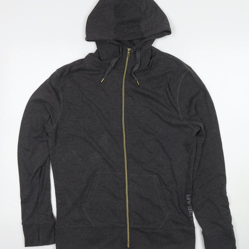 LA Gear Womens Grey Cotton Full Zip Hoodie Size 16 Pullover