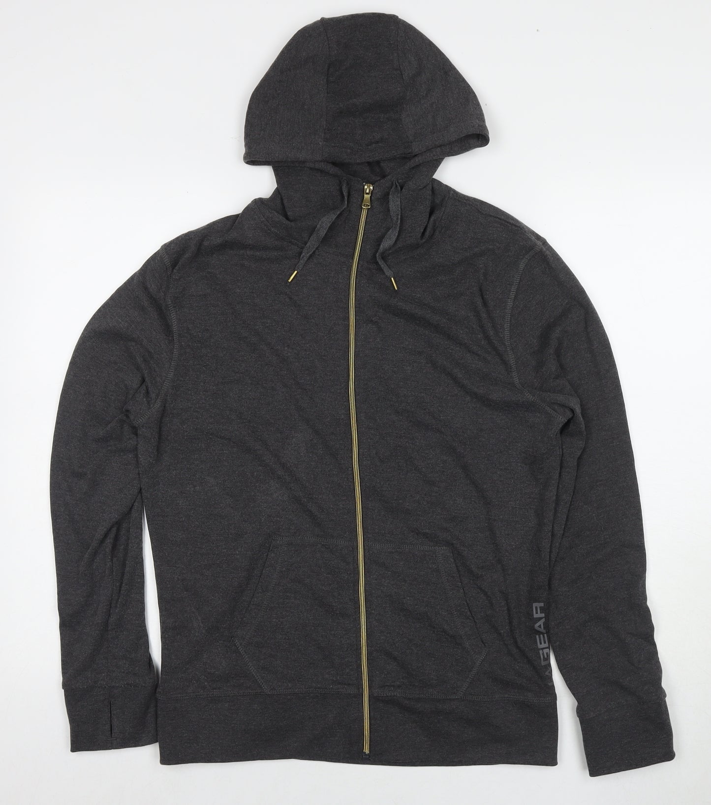 LA Gear Womens Grey Cotton Full Zip Hoodie Size 16 Pullover