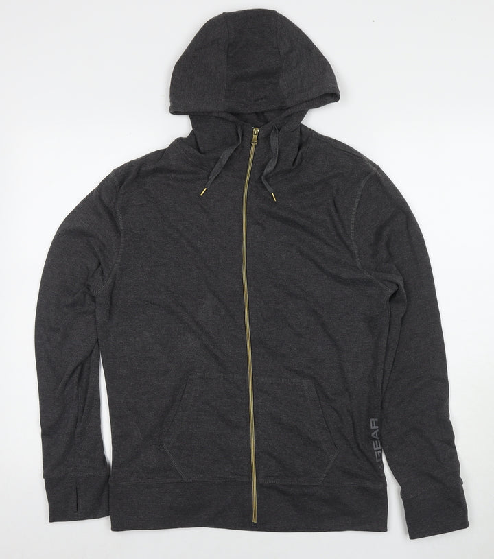LA Gear Womens Grey Cotton Full Zip Hoodie Size 16 Pullover