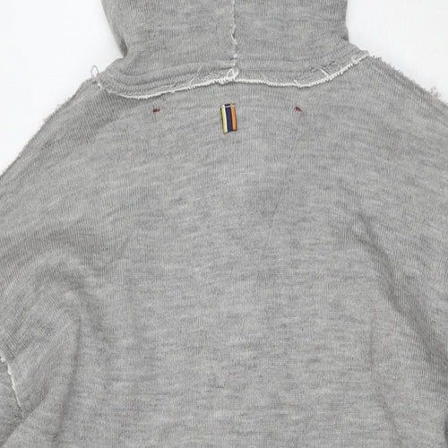 Egan Mens Grey Acrylic Cardigan Hoodie Size XL