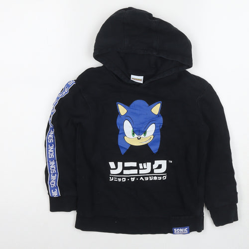 Vanilla Underground Boys Black Cotton Pullover Hoodie Size 6-7 Years Pullover - Sonic the Hedgehog