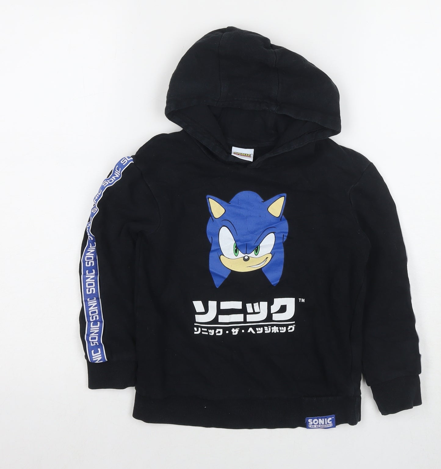 Vanilla Underground Boys Black Cotton Pullover Hoodie Size 6-7 Years Pullover - Sonic the Hedgehog