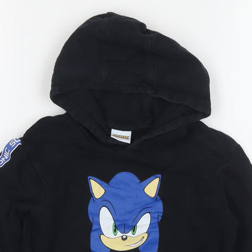 Vanilla Underground Boys Black Cotton Pullover Hoodie Size 6-7 Years Pullover - Sonic the Hedgehog