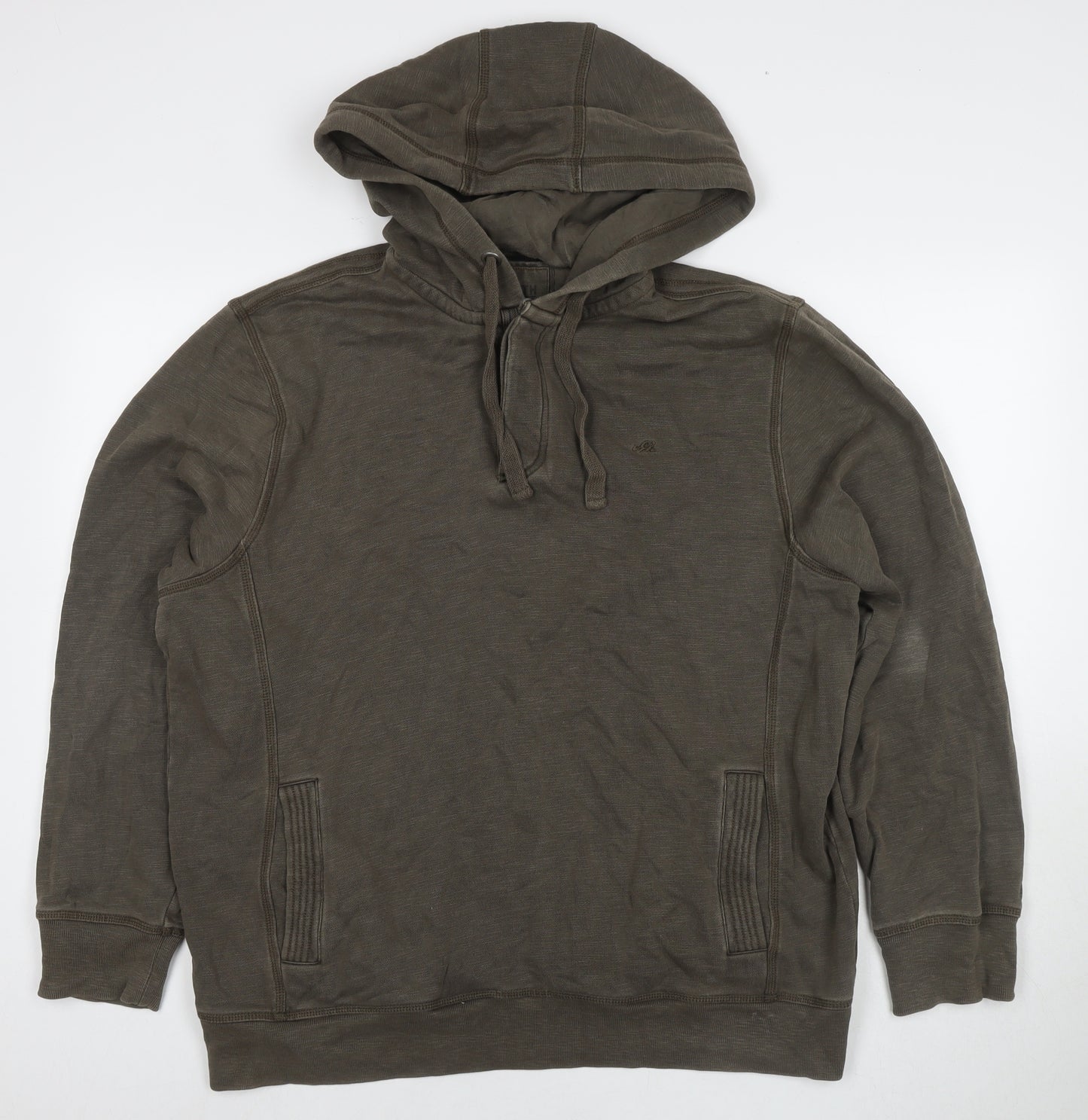 North Coast Mens Brown Cotton Pullover Hoodie Size L