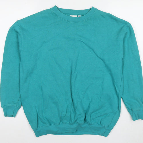 Damart Womens Blue Cotton Pullover Sweatshirt Size 12 Pullover - Size 12-14