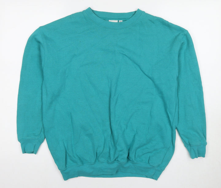 Damart Womens Blue Cotton Pullover Sweatshirt Size 12 Pullover - Size 12-14