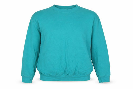 Front view of Damart women’s blue cotton pullover sweatshirt, size UK 12, pullover -, size UK 12-14