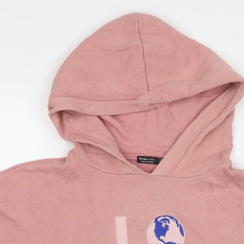 Bershka Womens Pink Cotton Pullover Sweatshirt Size S Pullover - Love