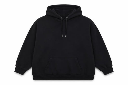 Front view of ASOS women’s black cotton pullover sweatshirt, size UK 22, pullover