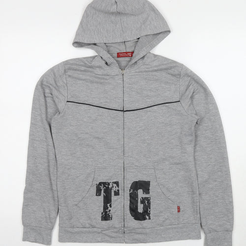 Toms Girl Womens Grey Cotton Full Zip Hoodie Size M Zip