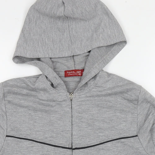 Toms Girl Womens Grey Cotton Full Zip Hoodie Size M Zip
