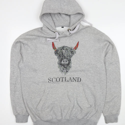 Scotland Womens Grey Polyester Pullover Hoodie Size L Pullover - Logo
