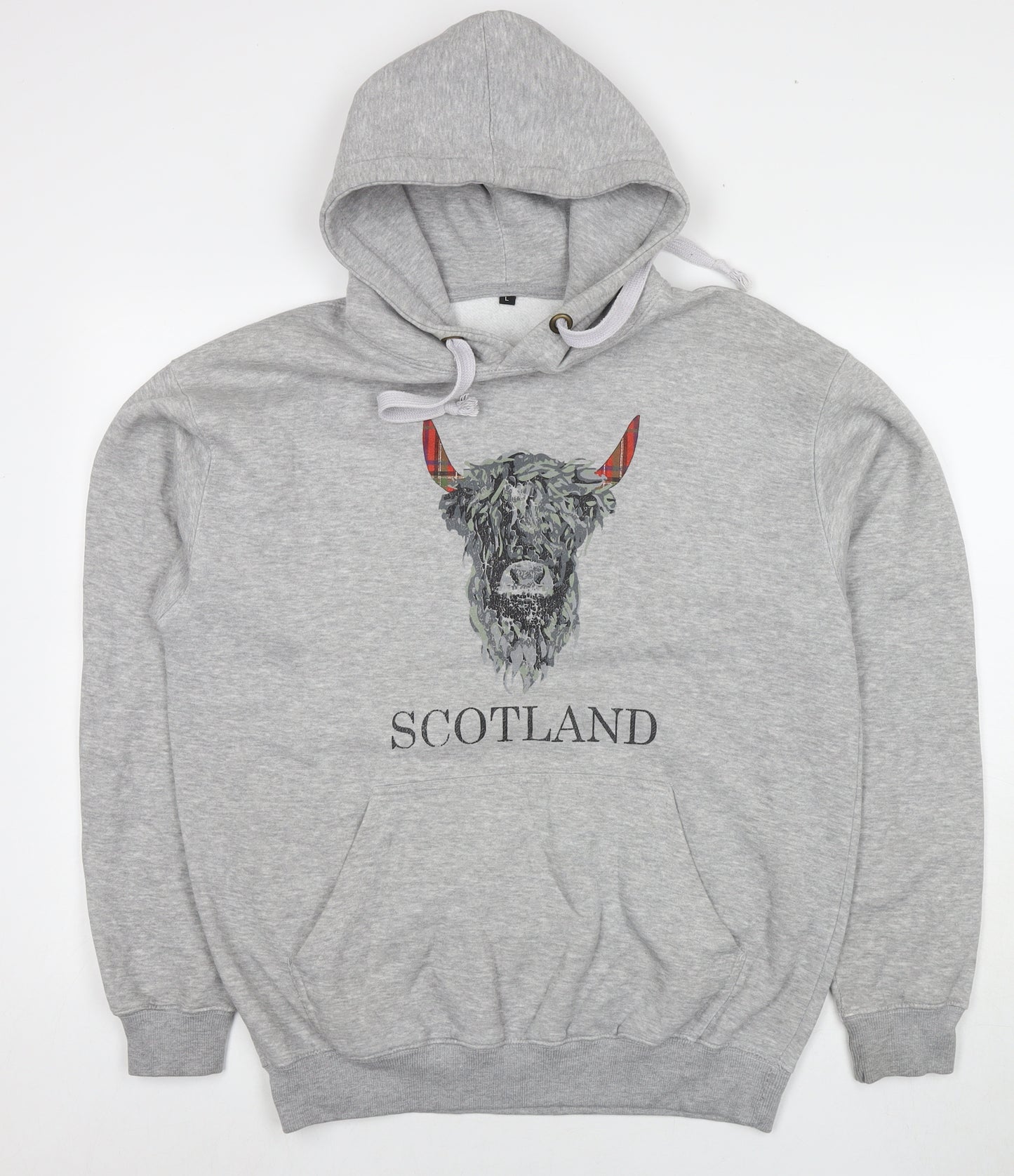 Scotland Womens Grey Polyester Pullover Hoodie Size L Pullover - Logo