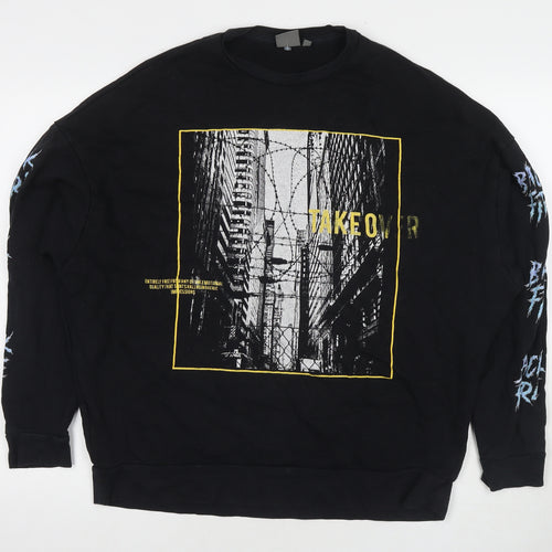 ASOS Mens Black Cotton Pullover Sweatshirt Size S - Takeover