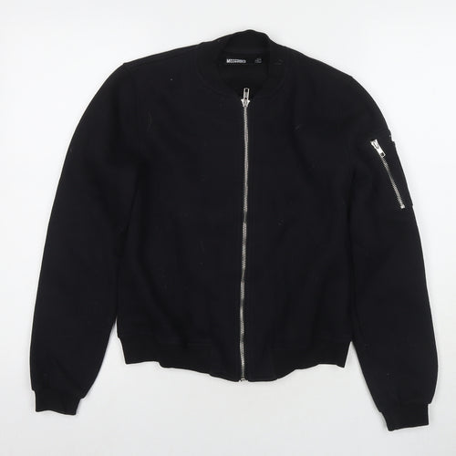 Missguided Womens Black Polyester Full Zip Sweatshirt Size 6 Zip