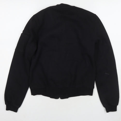 Missguided Womens Black Polyester Full Zip Sweatshirt Size 6 Zip