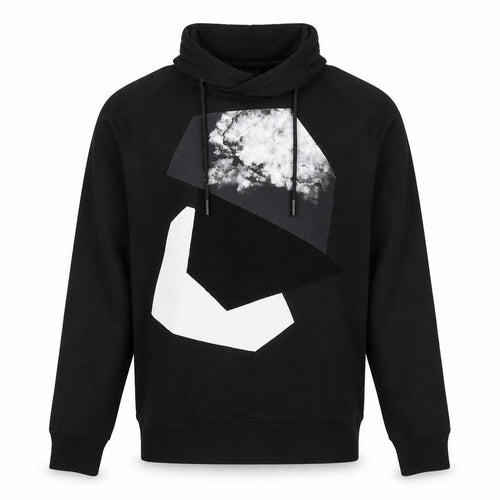 Divided by H&M Mens Black Cotton Pullover Sweatshirt Size M - Geometric Detail