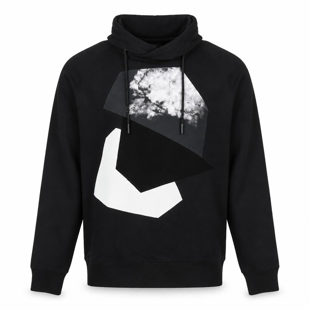 Divided by H&M Mens Black Cotton Pullover Sweatshirt Size M - Geometric Detail