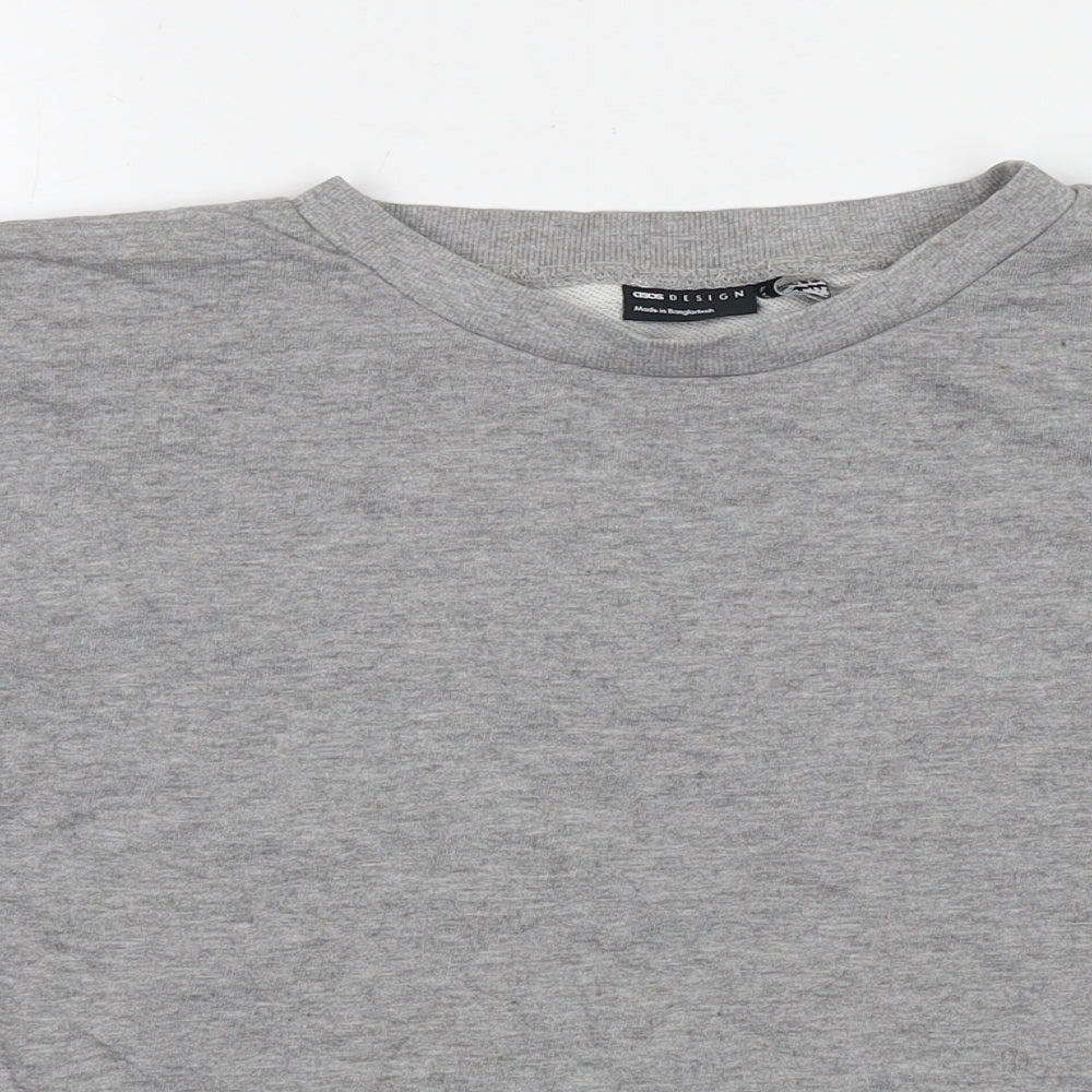 ASOS Womens Grey Cotton Pullover Sweatshirt Size 16 Pullover