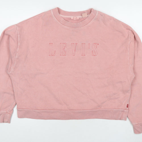 Levi's Womens Pink Cotton Pullover Sweatshirt Size M Pullover - Logo