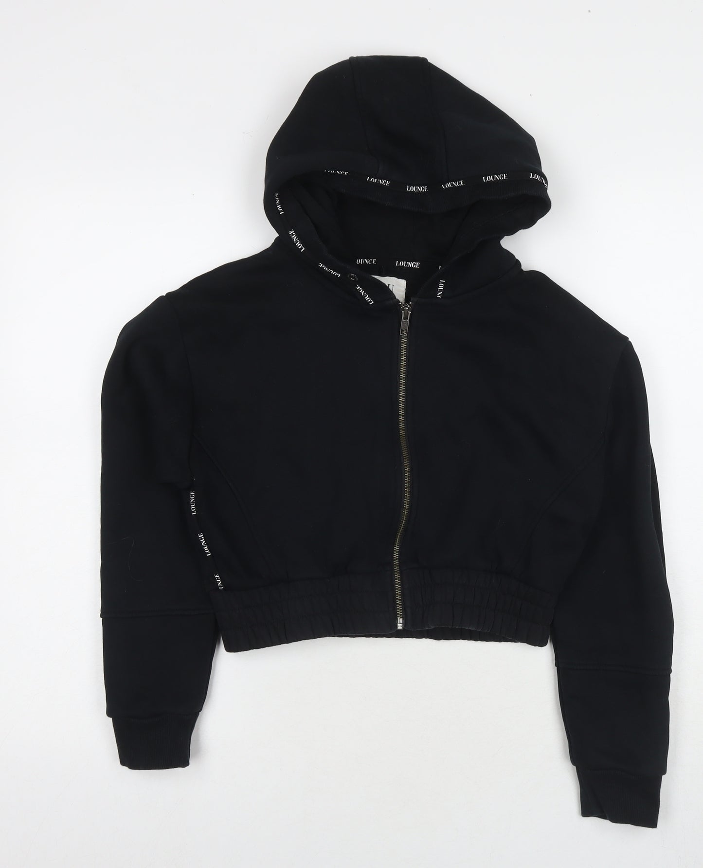 Lounge Womens Black Cotton Full Zip Sweatshirt Size S Zip