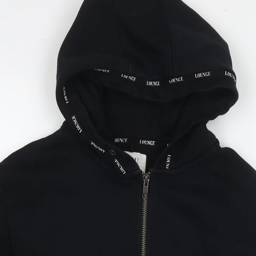 Lounge Womens Black Cotton Full Zip Sweatshirt Size S Zip