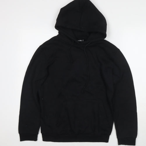 PRETTYLITTLETHING Womens Black Cotton Pullover Hoodie Size M Zip