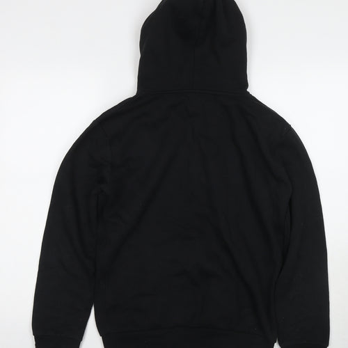 PRETTYLITTLETHING Womens Black Cotton Pullover Hoodie Size M Zip