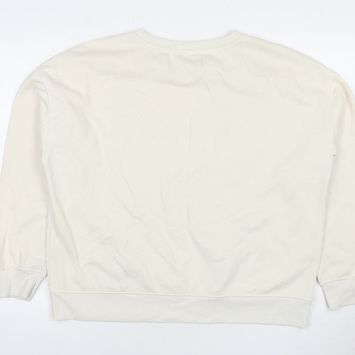 Disney Womens Ivory Cotton Pullover Sweatshirt Size 14 Pullover - Mickey Mouse Size 14-16