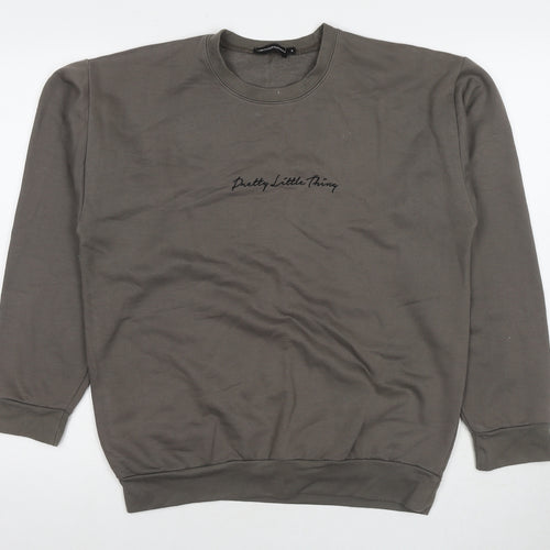 PRETTYLITTLETHING Womens Beige Cotton Pullover Sweatshirt Size S Pullover