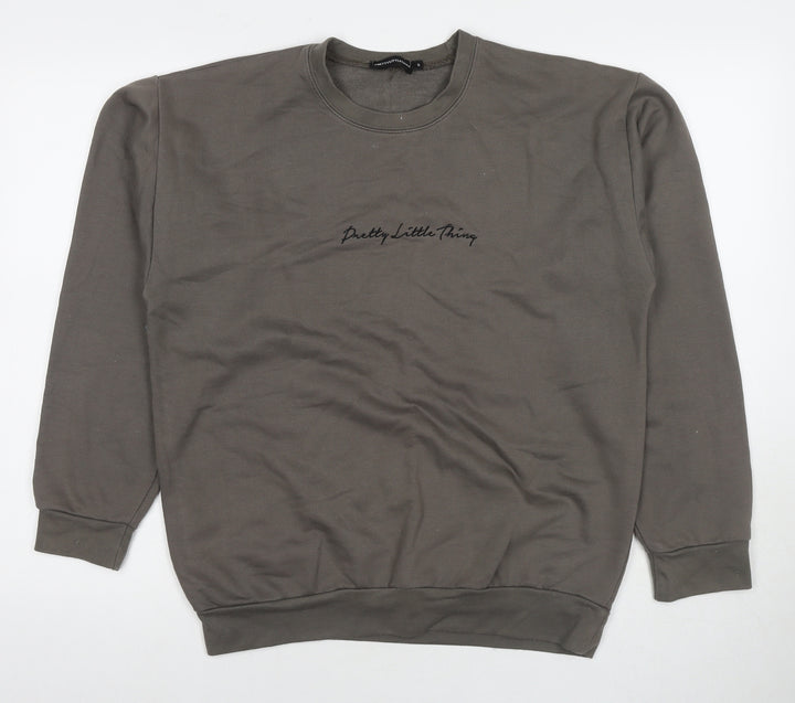 PRETTYLITTLETHING Womens Beige Cotton Pullover Sweatshirt Size S Pullover