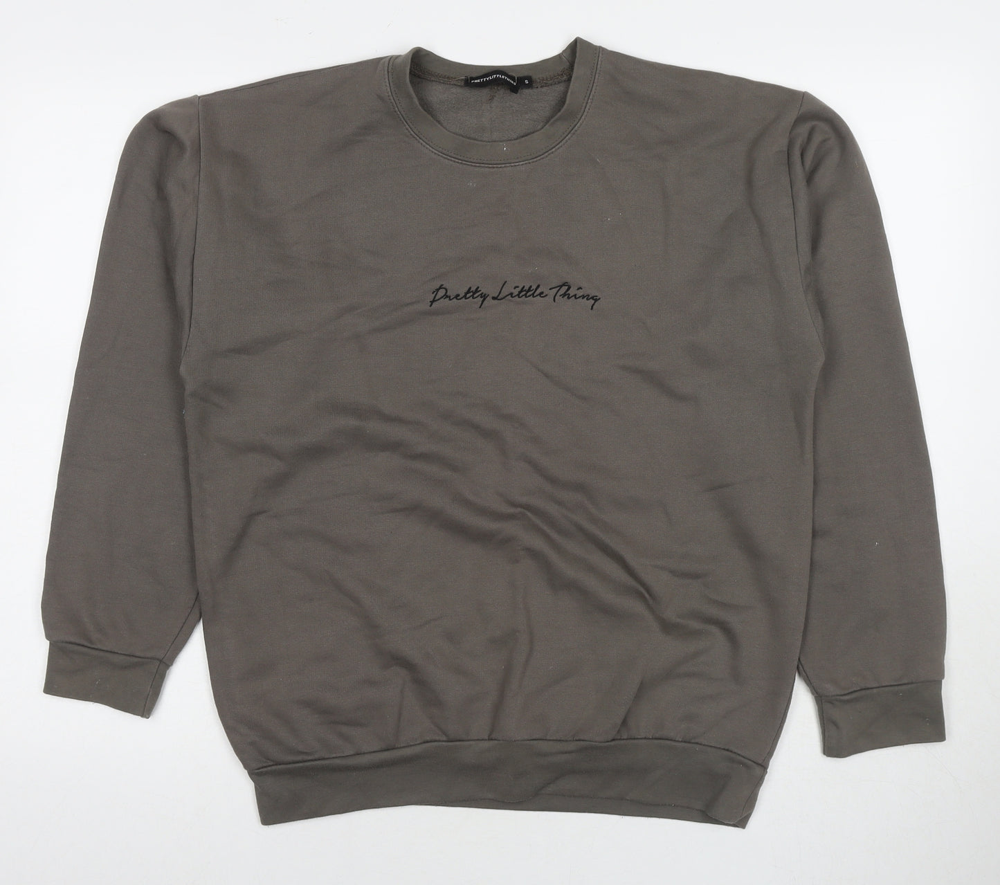 PRETTYLITTLETHING Womens Beige Cotton Pullover Sweatshirt Size S Pullover