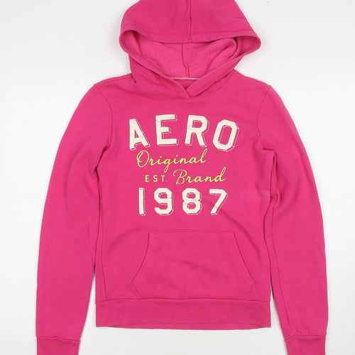 Aerosoles Womens Pink Cotton Pullover Hoodie Size S Pullover - Logo 1987