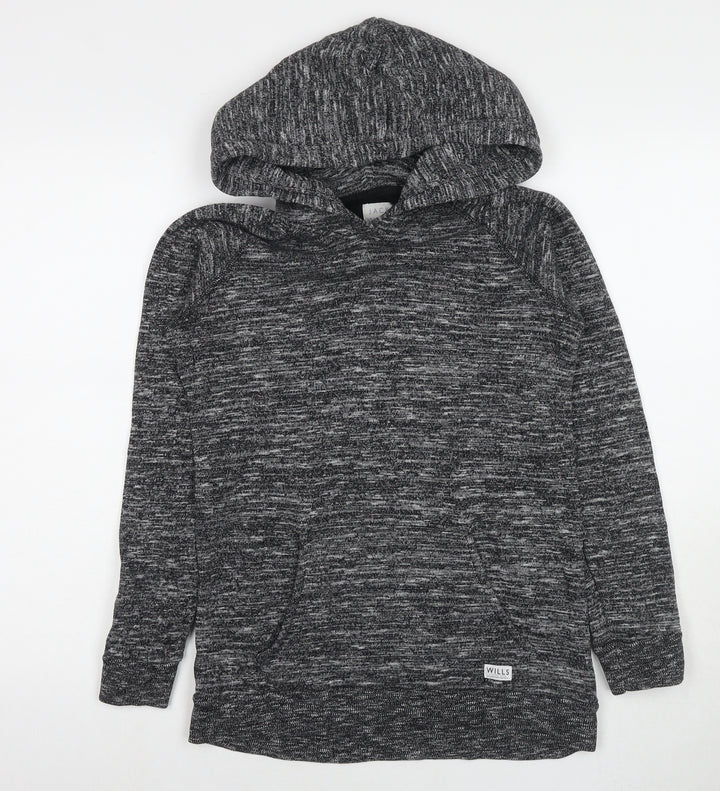 Jack Wills Womens Grey Cotton Pullover Hoodie Size 6 Pullover