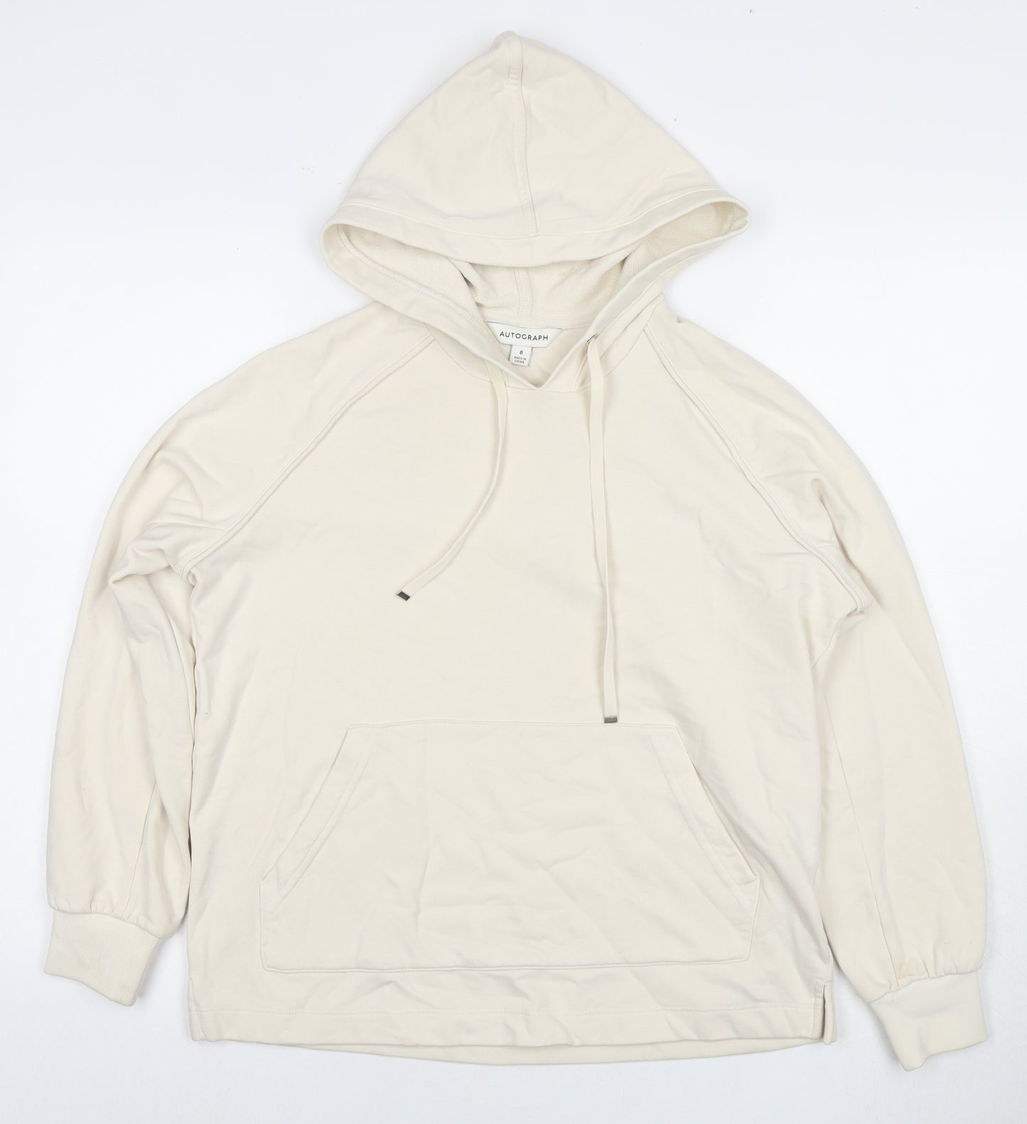 Autograph Womens Ivory Cotton Pullover Hoodie Size 8 Pullover