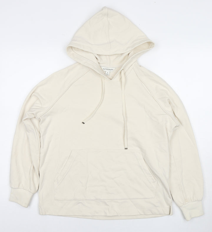 Autograph Womens Ivory Cotton Pullover Hoodie Size 8 Pullover