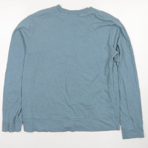 Zara Womens Blue Cotton Pullover Sweatshirt Size S Pullover