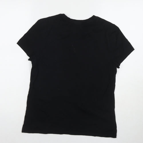 Myprotein Womens Black 100% Cotton Basic T-Shirt Size M Round Neck