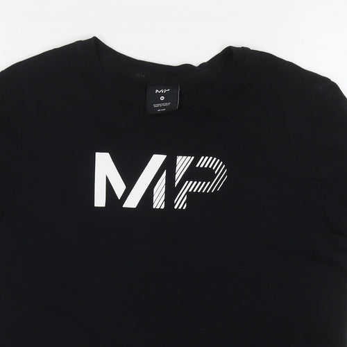 Myprotein Womens Black 100% Cotton Basic T-Shirt Size M Round Neck