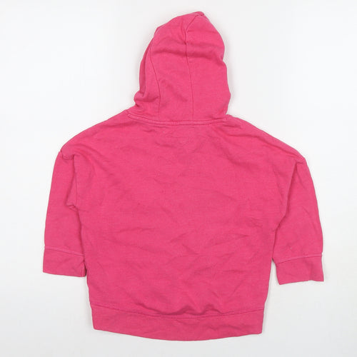 NEXT Girls Pink Cotton Pullover Hoodie Size 3-4 Years Pullover - Animals Elephants