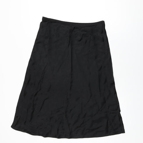 Marks and Spencer Womens Black Acetate Flare Skirt Size 12