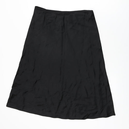 Marks and Spencer Womens Black Acetate Flare Skirt Size 12