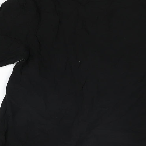 Zara Womens Black Viscose Basic T-Shirt Size S V-Neck