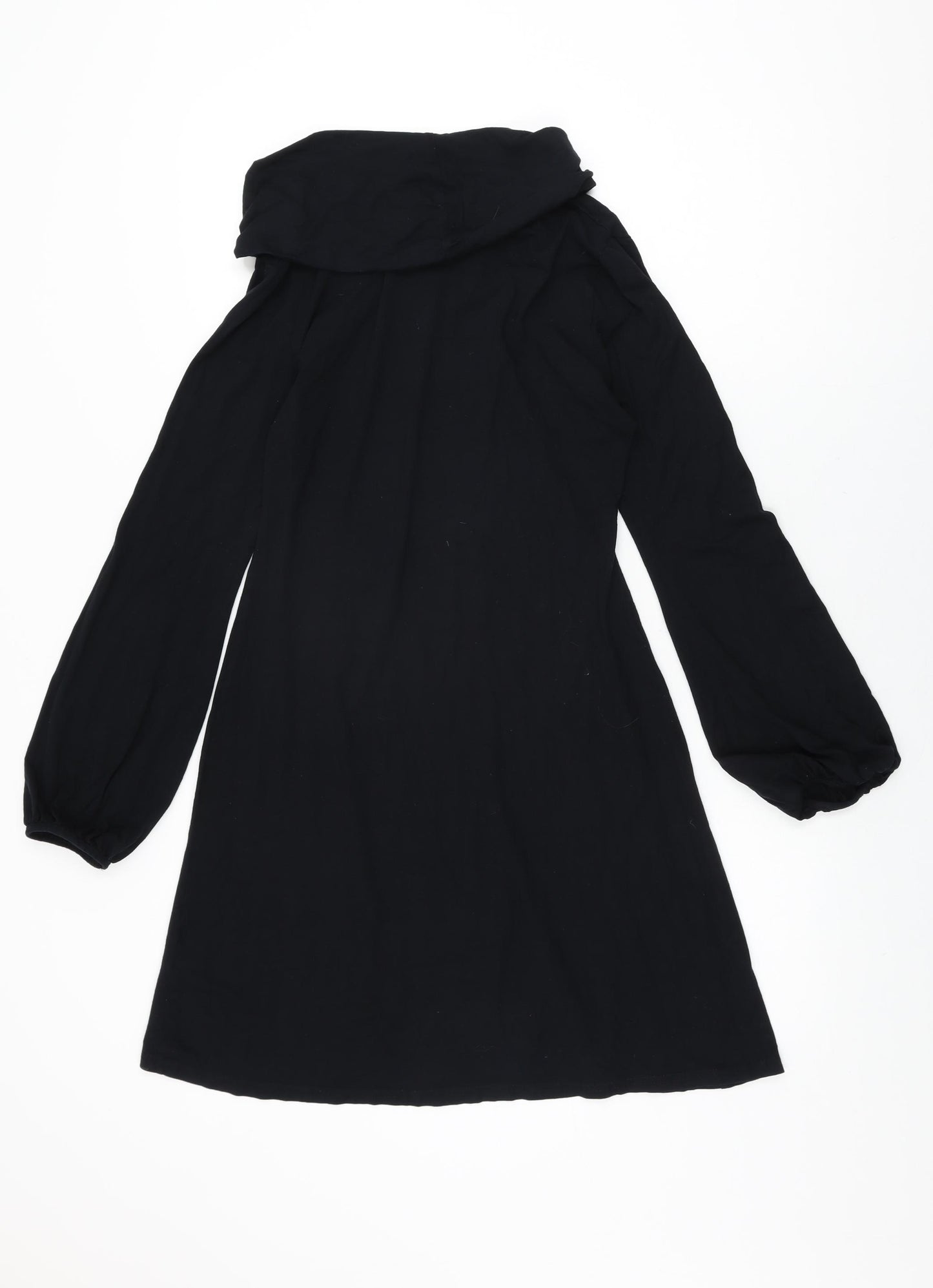 Dorothy Perkins Womens Black Viscose Shift Size 10 Round Neck Pullover