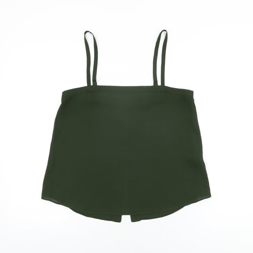 River Island Womens Green Polyester Camisole T-Shirt Size 10 Square Neck