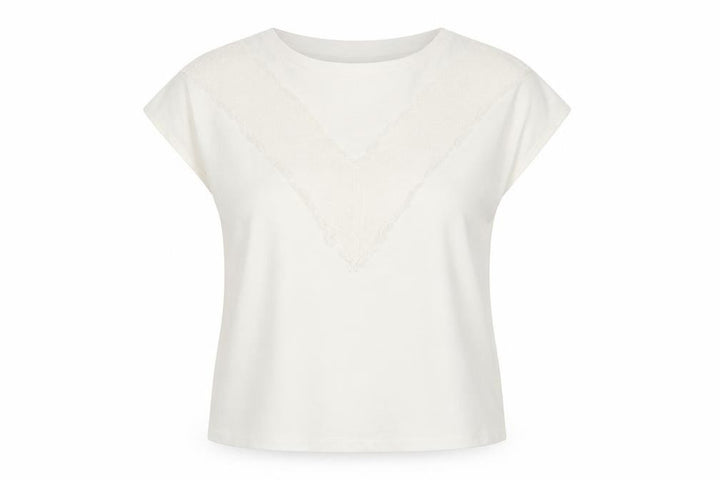Mango Womens White Polyester Basic Blouse Size M Round Neck