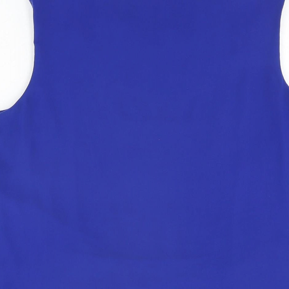 Marks and Spencer Womens Blue Polyester Basic Blouse Size 12 Round Neck
