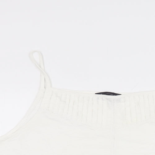 Marks and Spencer Womens White Cotton Basic T-Shirt Size 22 Square Neck