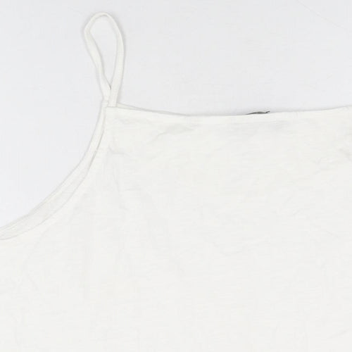 Marks and Spencer Womens White Cotton Basic T-Shirt Size 22 Square Neck